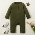 thumbnail image 2 of PatPat Baby's Cotton Knitted Style Solid Cardigan Long-sleeve Jumpsuit, 2 of 8