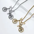 thumbnail image 4 of PAMTIER Men's Stainless Steel Vintage Hip Hop Punk Bicycle Fitness Sport Charm Biker Pendant Necklace Gold No Chain, 4 of 5
