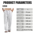 thumbnail image 2 of Pantalones casuales de lino para hombre, pantalones holgados de pierna recta con cintura elástica, pantalones de yoga para playa y verano, 2 of 5