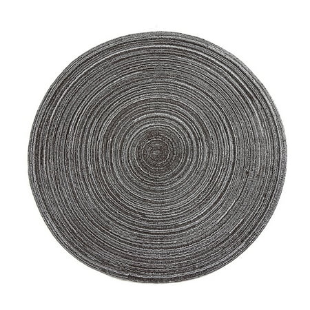 

Round Cotton Coaster Heat Resistant Linen Dining Table Plate Mat for Household Protects Table from Burnt out 18/36cm Black Small