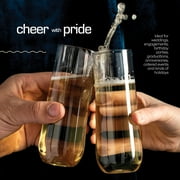 DECADORN 24 Pack Stemless Plastic Champagne Flutes Disposable Clear 9 oz, Shatterproof BPA-Free, Reusable Made In USA.