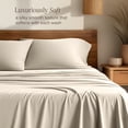 thumbnail image 3 of Bare Home Bamboo Sheet Set - Made from Rayon Fibers - Deep Pockets - 4 Piece - King, Sand, 3 of 10
