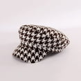 thumbnail image 3 of CoCopeaunts Beret Hats for Women Autumn Winter Hat Lattice Flat Top Men Wide Brim Newsboy Cap Female Keep Warm Military Cap, 3 of 7
