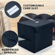 Vinyl Record Storage Box for 12-inch Records Crate Holds up to 90 records,Pack of 1-13.7x 12.9x 12.9 Inch LP record storage - Black