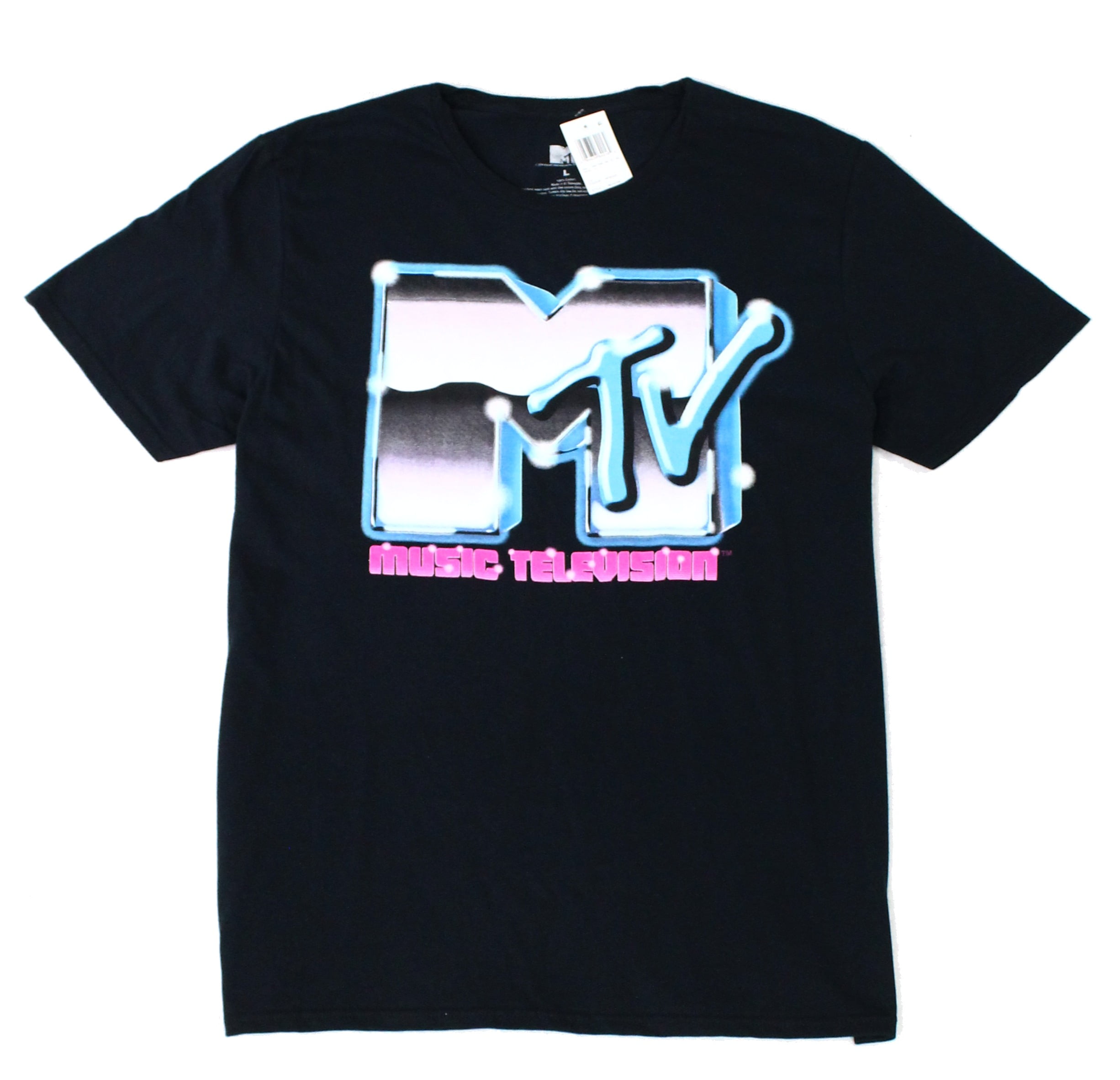 MTV TShirts Mens TShirt Pink Blue Large Spray Paint Graphic Tee 25