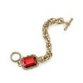 thumbnail image 4 of 2028 Jewelry Siam Red Octagon Stone Multi Link Chain Toggle Bracelet, 4 of 4