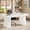 White, variant on Tribesigns 55" Executive Desk, Mid-Century Home Office Desk with Double Trapezoid Base, Versatile Workstation Desk or Small Conference Table, Natural