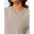 thumbnail image 5 of Women'S Tops Sweater Long Tunic Dressy Casual Blouses Business Cute Trendy Short Sleeve Shirt Khaki S, 5 of 9