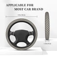 thumbnail image 3 of Uemuo Daisy Plaid Black Printed Car Elastic Steering Wheel Cover - Universal Car Accessory for Diverse Cars Anti-Slip, and Comfortable- 15", 3 of 8