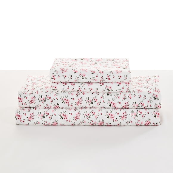 ogreen 3PC Deep Pocket Twin-XL Sheet Set Fit 14", Breathable Microfiber Soft Twin Size Sheet Set, Hotel Style Bed Sheet Set, Gift for Women, Men - Champagne Floral