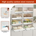 thumbnail image 4 of 3 Pcs Pull Out Cabinet Organizer 21" Deep，Heavy Duty Pull Out Drawers Upgraded 3 Slide Rails，Expandable (13''-19'') Slide Out Drawers for Kitchen, Pantry, Bathroom, Under Sink Storage (White), 4 of 8