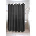 thumbnail image 3 of Live Life EZ Hook Extra Long Diamond Pique Jacquard Fabric Shower Curtain with Built in Hooks (70" x 84") - Black, 3 of 3