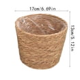 thumbnail image 3 of 8 Inch Round Handmade Natural Woven Plant Basket, Straw Woven Floor Flower Pot, Decorative Planter Container For Indoor Outdoor Green Plants For Home Living Room Office Balcony--, 3 of 8