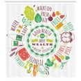 thumbnail image 3 of Ambesonne Fitness Shower Curtain, Veggies Exercise and Water, 69"Wx75"L, Multicolor, 3 of 3