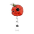 thumbnail image 1 of Support de Rouleau de Badge Extensible Citrouille d'Halloween avec Anneau de Traction 60-65 cm Corde d'Extension Lustre de Remplacement Panneau en Verre Teinté Octogonal Oiseaux Bordure Perles Grandes Boules de Noël, 1 of 4