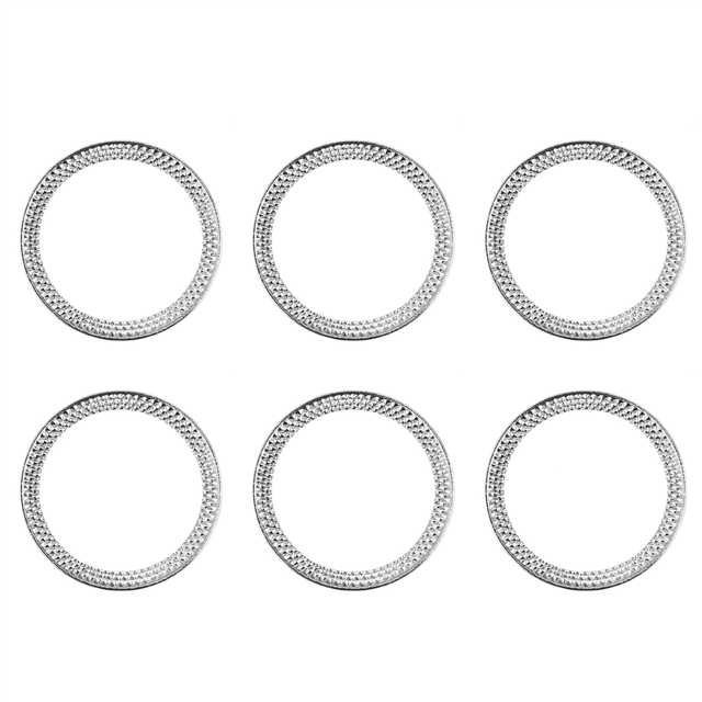 6X Engine Start Storage Switch Button Ring Trim Cover for Land Sport 2014-2018 - L405,6 x Engine Start Cover,Silver