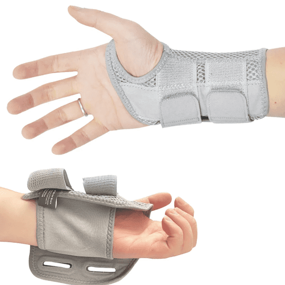 Copper Infused Wrist Brace – Adjustable Orthopedic Support Splint for Men Women – Left Hand – S/M
