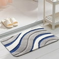 thumbnail image 2 of Soft Absorbent Bathroom Rug Mat | Non-Slip Quick Dry Polyester Carpet | Machine Washable Bath Mat | 24x16 Inches Blue Gray Floor Mat, 2 of 6