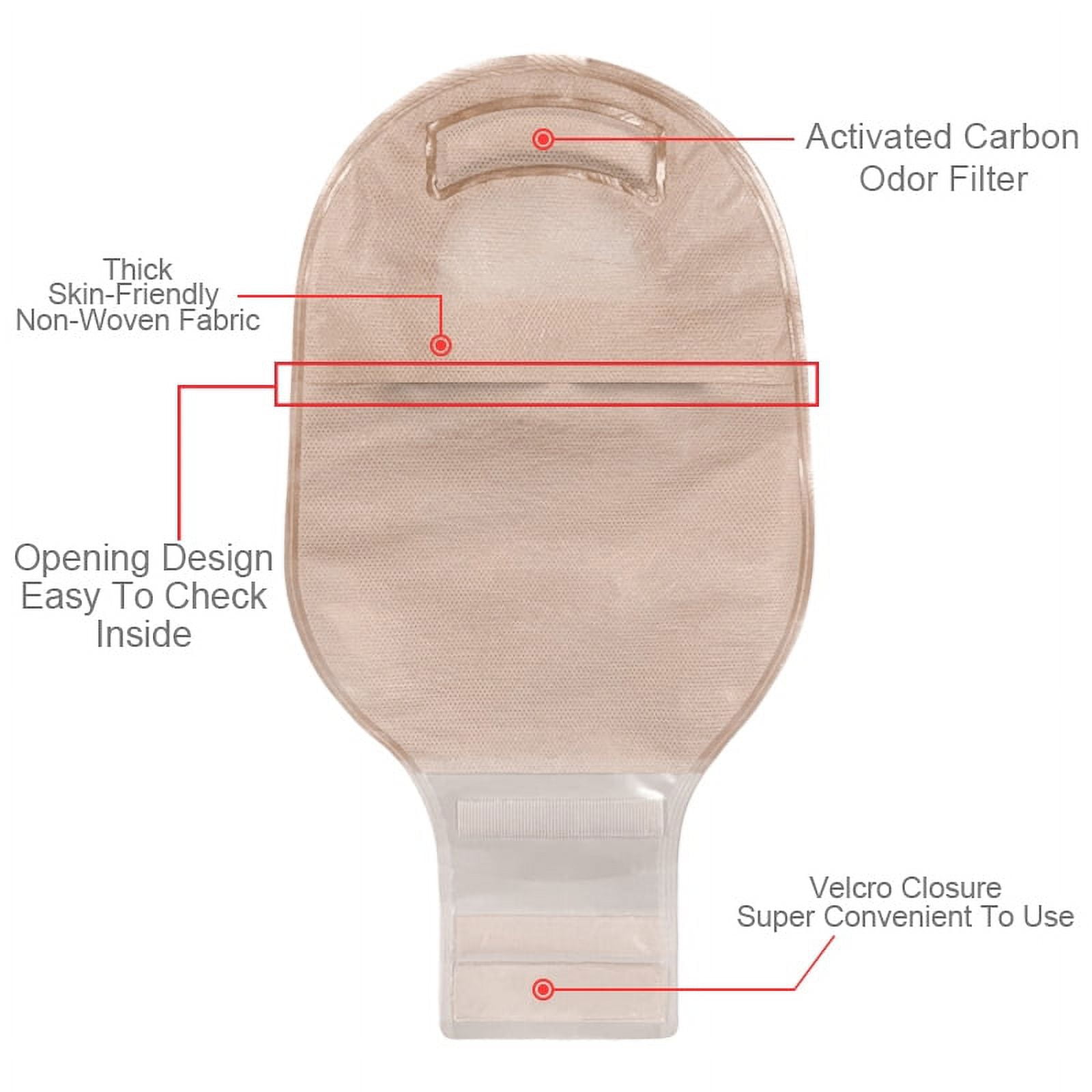 Ceeport Ostomy Bags,20PCS Colostomy Supplies,One Piece Drainable Ostomy Pouch for Ileostomy Stoma Care, Cut-to-Fit (One Piece Closure)