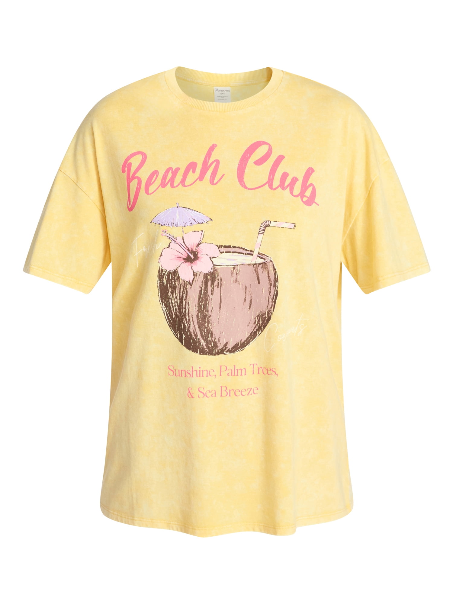No Boundaries Graphic Oversized Boyfriend Tee, Women's XXS-XXL