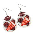 thumbnail image 1 of Soccer Earrings Cheerleaders Multicolor Rugby Geometric Wooden Print Cheer Earrings Rugby Cheerleader Earrings Cheer Jacket Earrings Girls Earrings for Sensitive Ears Rhinestone Earrings Earring Set, 1 of 4