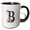 Black/White, variant on 3drose, Decorative Letter B. Halloween Monogram, Broom, Wizard Hat, Cat Art, 15oz Mug