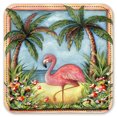 thumbnail image 2 of Vinyl Drink Coasters - Set of 4 - Flamingo, 2 of 3