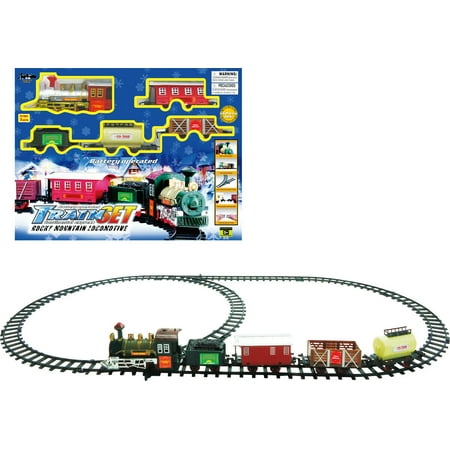 Express Train Set with Tracks Toy - Battery Operated Classic Train Building Kit