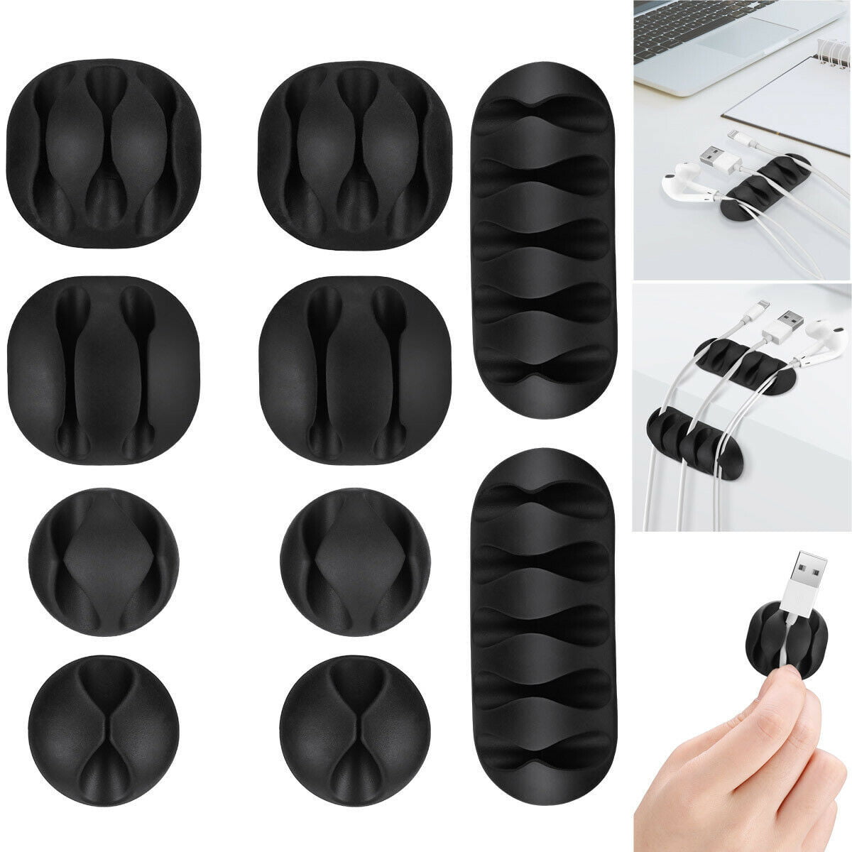 Wall Desktop Cable Holder Clips for Your Phone 10 PCS Single Channel Cable Management Clips Adhesive Wire Cord Organizer Peyou® 10 PCS Double Channels Charging Cable or Mouse Cord Computer Tablet Cable Management Clips 