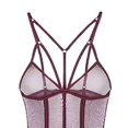 thumbnail image 3 of Lencería de 1 pcs de mujer con cuello en V Halter de encaje Ropa interior , Púrpura, S S BLESIY Ropa interior de encaje de una sola pieza, 3 of 8