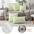 thumbnail image 6 of Yellow White Stripe Outdoor Waterproof Pillow Covers, Modern Minimalist Geometric Striped Decorative Square Throw Pillowcase Sofa Cushion Sham for Patio/Couch/Chair, 26"x26" 2 Pack, 6 of 8