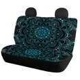 thumbnail image 4 of FUIALDOLG Teal Mandala Car Back Seat Covers, Set of 2 Pieces Stretch Durable Seat Covers for Universal Cars Trucks SUVs, 4 of 6