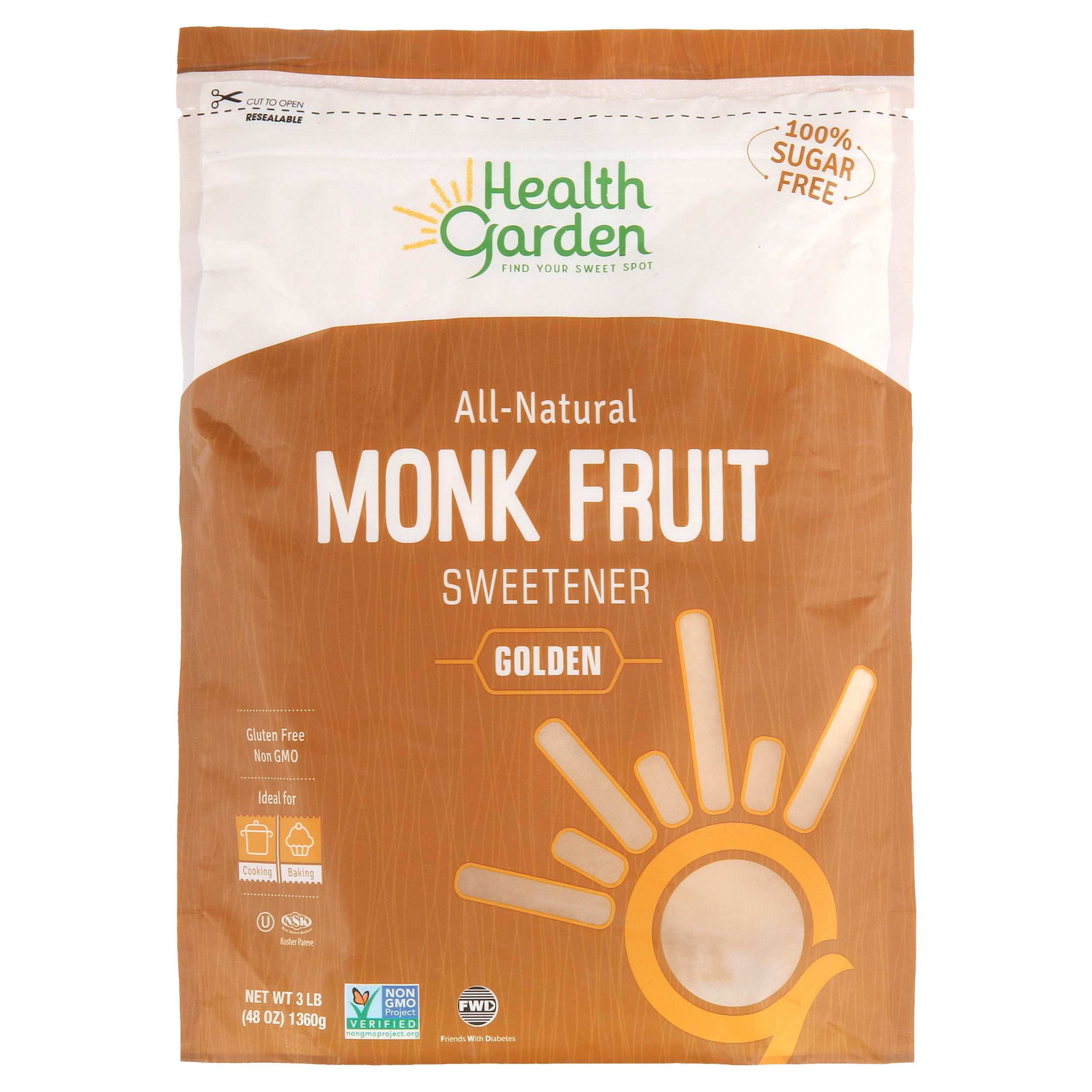 Health Garden Monk Fruit Sweetener Golden, 3 Lb