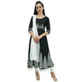 thumbnail image 2 of Atasi Digital Printed Black Moss Georgette Long Anarkali Suit Womens Clothing - 12, 2 of 7