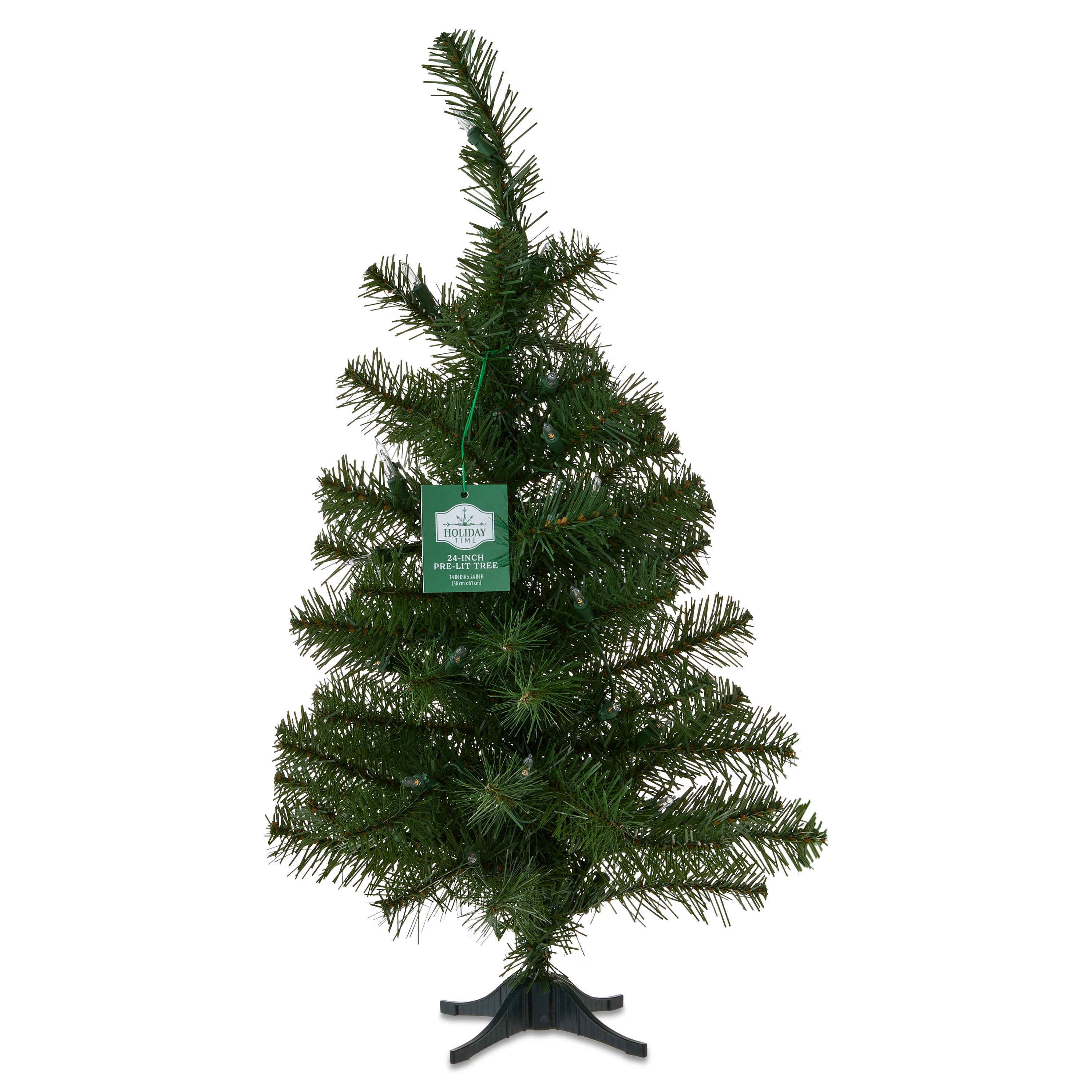 2 FT Mini Noble Spruce Pre-Lit Green Artificial Christmas Tree with Warm White LED Lights, by Holiday Time