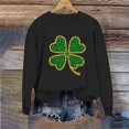 thumbnail image 5 of St Patricks Day Sweatshirt for Women Shamrock Sweater Irish Shirt Clover Print Long Sleeve Top, 5 of 6