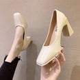 thumbnail image 4 of Cameland Chaussures Mary Rétro Françaises pour Femmes, Style Petit Parfum, Bout Rond, Perles, Plates, Décolleté Peu Profond, Cuir Verni Doux, Printemps, 4 of 8
