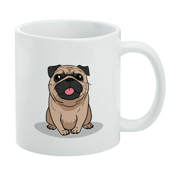 Pug Sticking Out Tongue White Mug