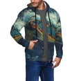 thumbnail image 2 of Uemuo Surfing Turtle for Men's Fashion Full-zip Hoodies & Sweatshirts with Kangaroo Pocket, Zip-up Hooded Sweatshirt, Moisture Wicking & Breathable-XX-Large, 2 of 5