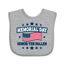 Inktastic Memorial Day Honor The Fallen with American Flag Boys or Girls Baby Bib