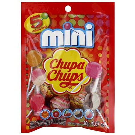 Chupa Chups Mini Fruit Lollipops, 1.06 oz, (Pack of 6)