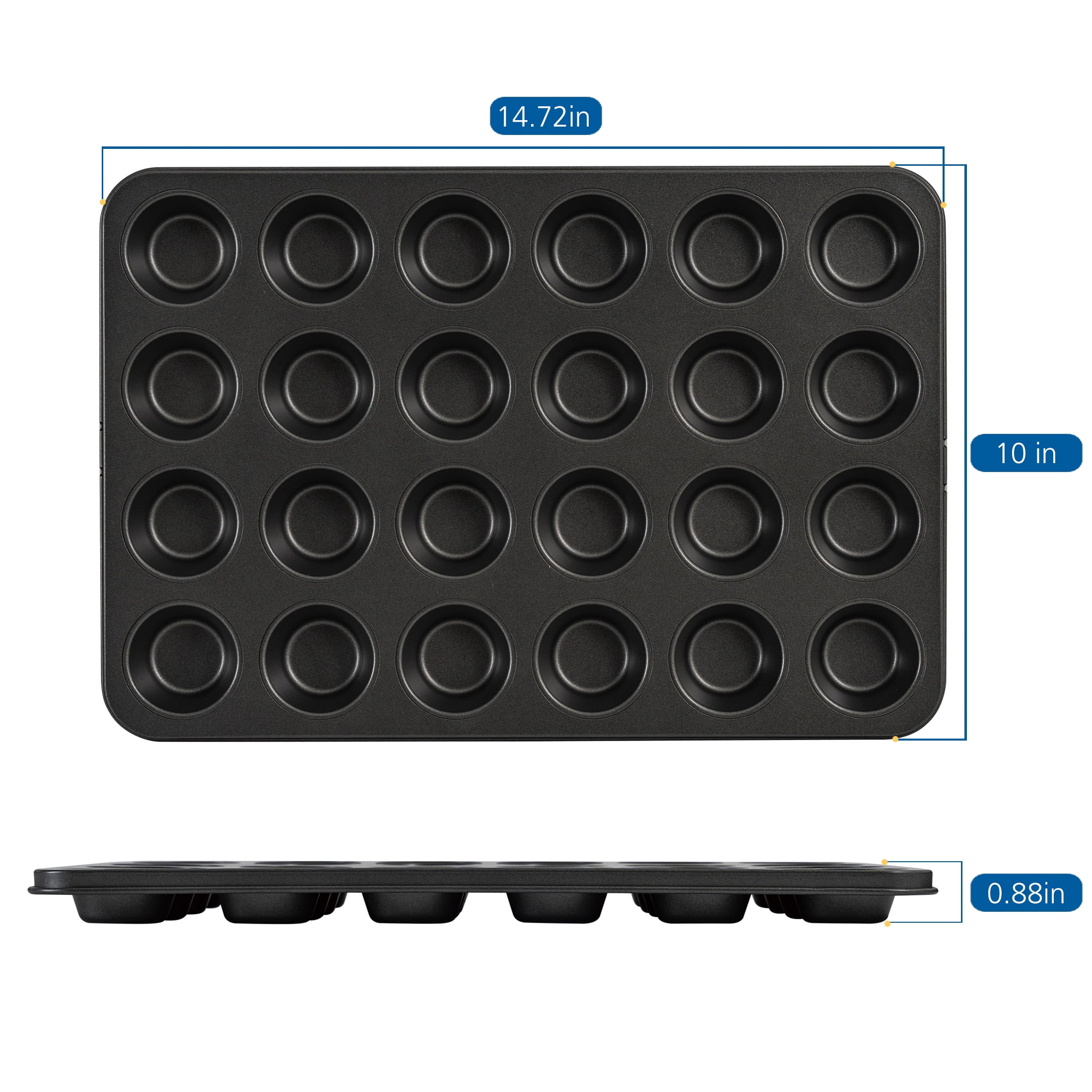 Mainstays 24-Cavity Mini Metal Muffin Pan, Gray