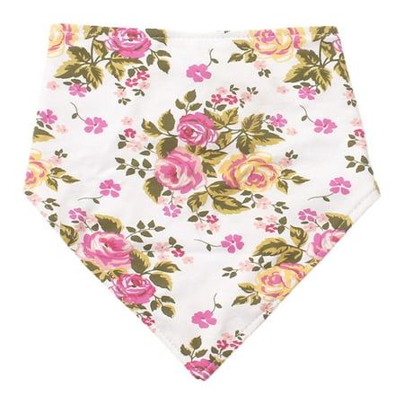 

Baby Feeding Drool Bib Double Side Floral Print Bibs Saliva Towel Soft Pure Cotton for Triangle Burp Cloth for Newborn