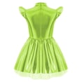 thumbnail image 5 of iiniim Girls Metallic Alien Mock Neck Flying Sleeve Ruffled Tutu Dress for Space Theme Party Cosplay Green 14, 5 of 7