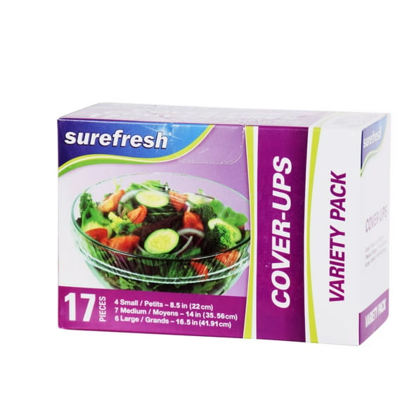 Surefresh Cover-Ups Plastic Variety Pack Bowl Covers 17 Count