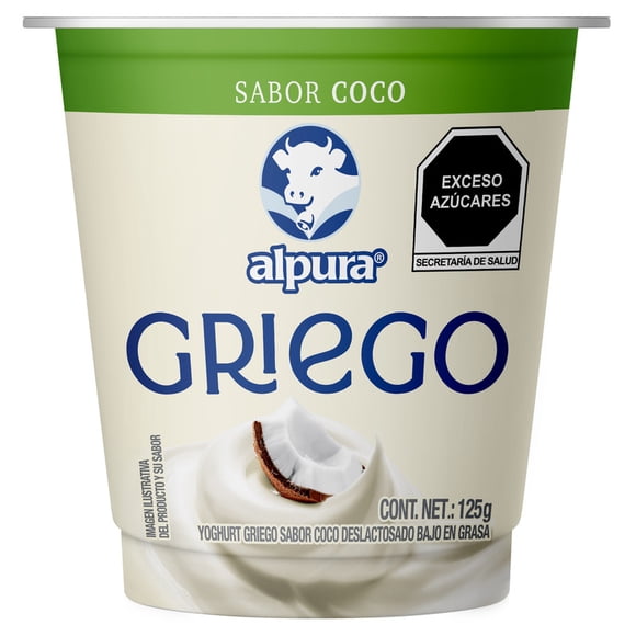 Yoghurt griego Alpura sabor coco deslactosado bajo en grasa 125 g