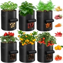 Fabulas Potato Grow Bags, 6 Pack 10 Gallon Potato Planter with Reinforced Handles and Harvest Window, Heavy Duty Nonwoven Fabric Pots for Growing Potatoes Tomatoes Carrots Vegetables