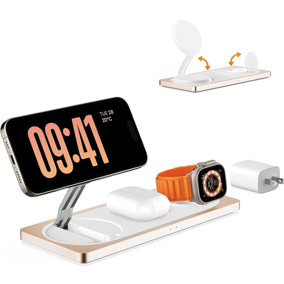 3-in-1 Charging Station for Apple Devices: Used for iPhone and Watch Charging Station with Magsafe Charger Stand, Wireless Charger for iPhone 17 Air
