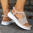 thumbnail image 3 of WMTBSRSW Summer Beach Vacation Sandals for Women Breathable Hollow Out Round Toe Orthopedic Wedge Sandals Wide Width Arch Support Platform for Casual, 3 of 9