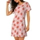thumbnail image 2 of Fotbe Strawberry Bata de Dormir para Mujer con Estampado, Camisón de Algodón de Manga Corta, Ropa de Dormir Casual, 2 of 6